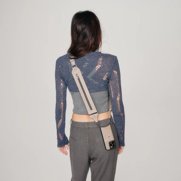 NEW ♡ BILLIE STRAP Crossbody Utility Strap-Only in Greige/Silver Iphone Samsung - Picture 6 of 10